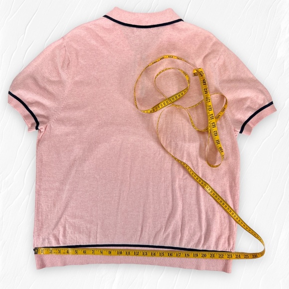 Goodfellow & Co Pink & Navy Trim Knit Polo-Type Short Sleeve Shirt Size XXL - Picture 6 of 10